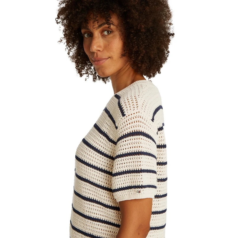 Tommy Hilfiger Dames Trui Ww0ww459500fb Blauw dessin