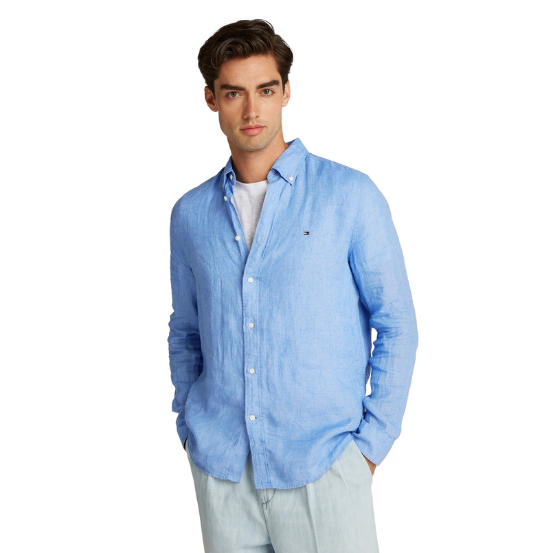 Tommy Hilfiger Heren Overhemd Mw0mw34602c30 Bleu