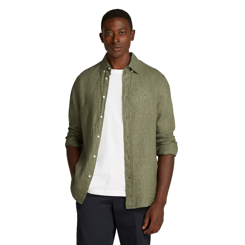 Tommy Hilfiger Heren Overhemd Mw0mw34602pli Groen
