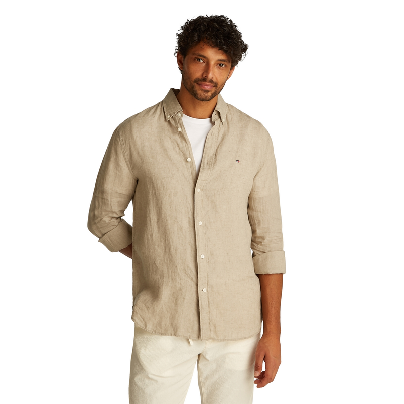 Tommy Hilfiger Heren Overhemd Mw0mw34602rbt Beige
