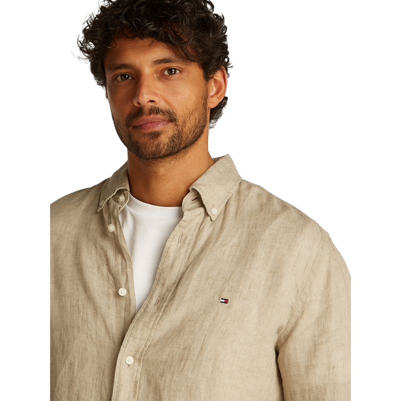 Tommy Hilfiger Heren Overhemd Mw0mw34602rbt Beige