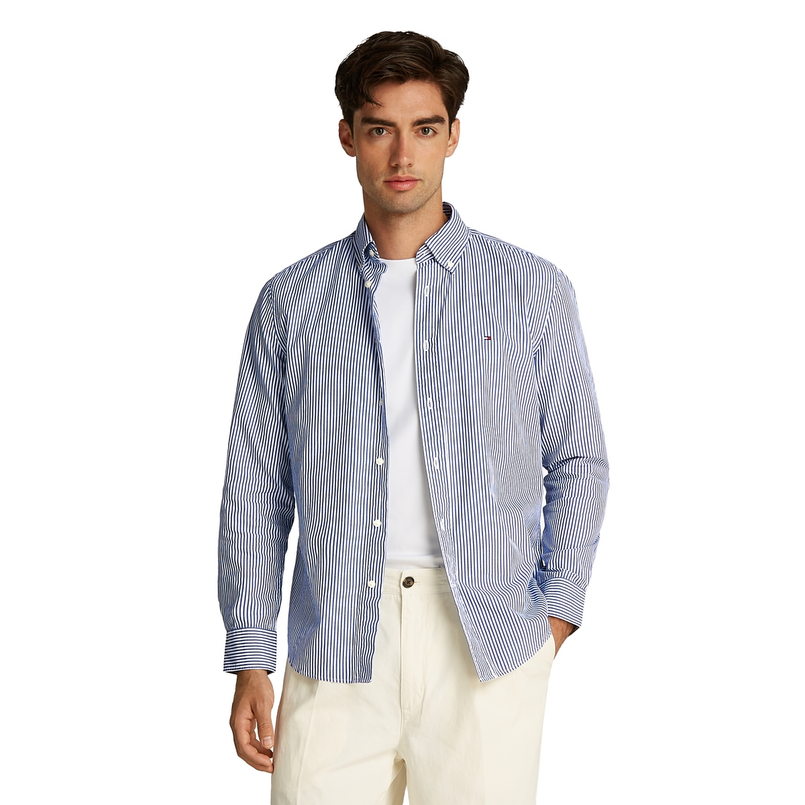 Tommy Hilfiger Heren Overhemd Mw0mw375490a7 Bleu