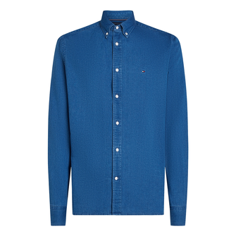 Tommy Hilfiger Heren Overhemd Mw0mw381340gz Midden blauw
