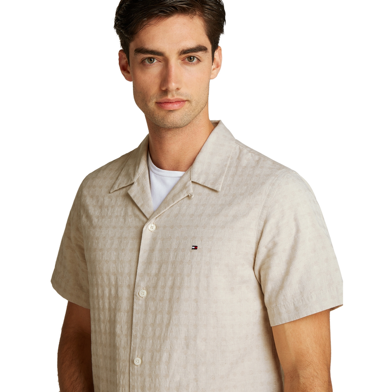 Tommy Hilfiger Heren Overhemd Mw0mw38564ya8 Ecru