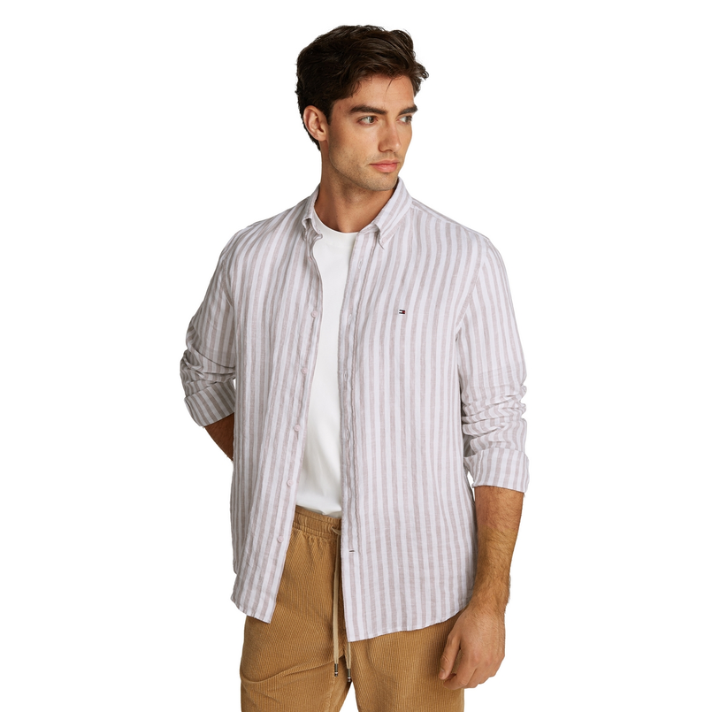 Tommy Hilfiger Heren Overhemd Mw0mw385810aa Beige