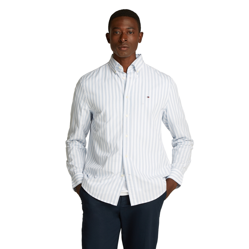 Tommy Hilfiger Heren Overhemd Mw0mw391590a4 Bleu