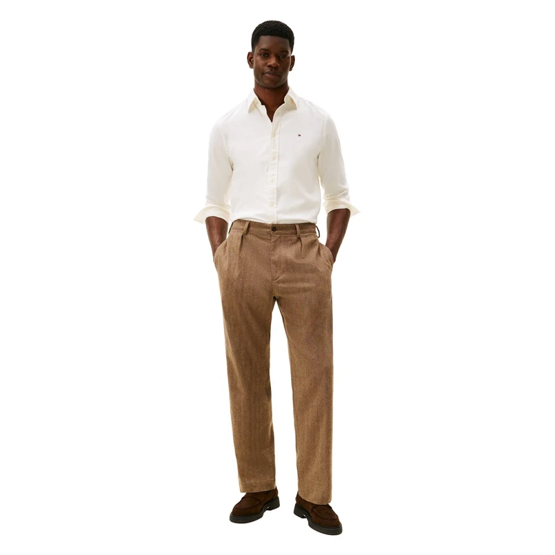 Tommy Hilfiger Heren Overhemd Mw0mw40469 Cognac
