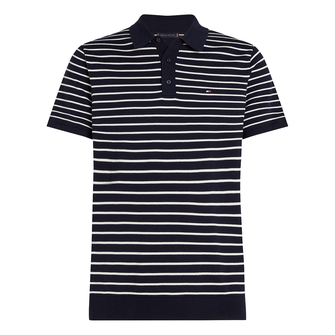 Tommy Hilfiger Heren Polo Mw0mw373960a6 Blauw dessin
