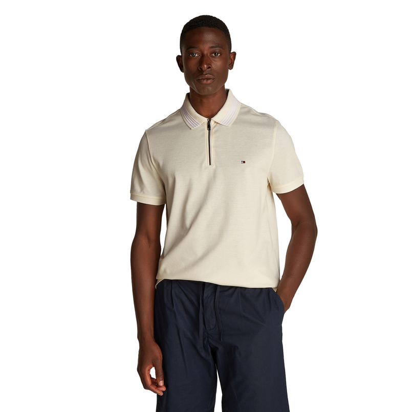 Tommy Hilfiger Heren Polo Mw0mw38473z00 Ecru