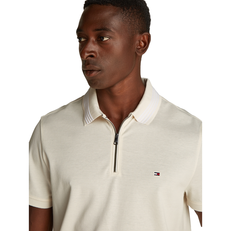 Tommy Hilfiger Heren Polo Mw0mw38473z00 Ecru