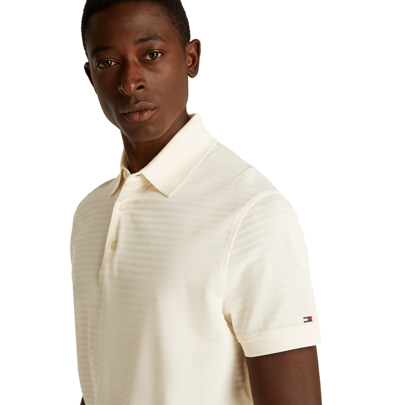 Tommy Hilfiger Heren Polo Mw0mw38743z00 Ecru
