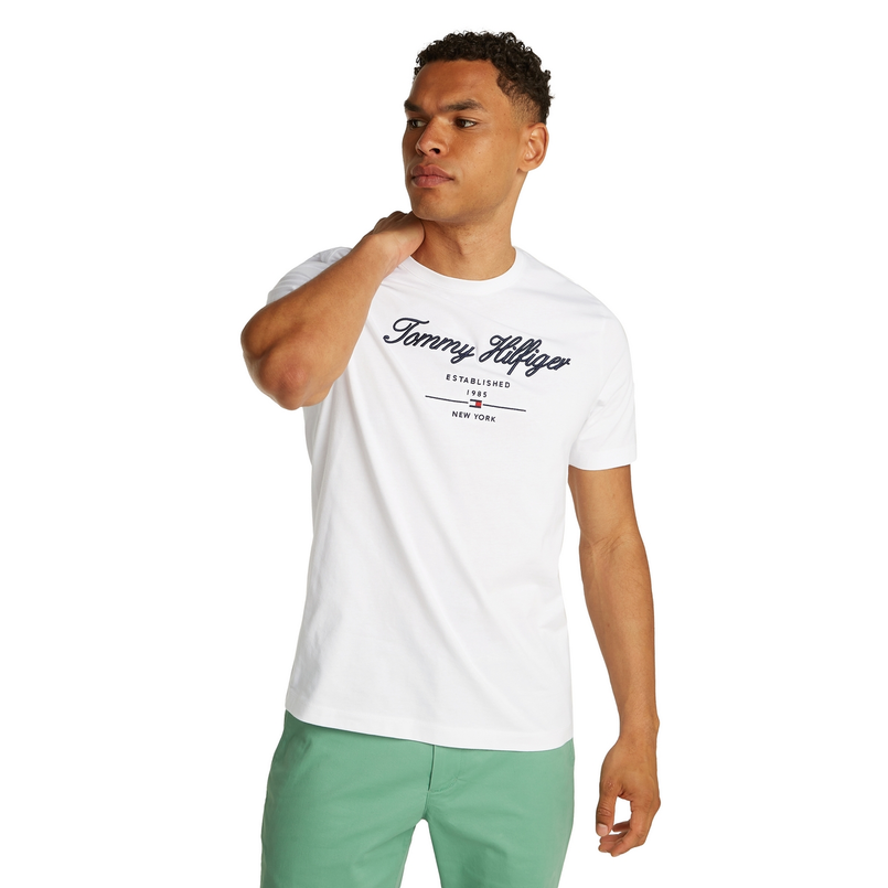 Tommy Hilfiger Heren T-shirt Mw0mw33691ybr Wit