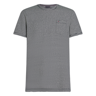 Tommy Hilfiger Heren T-shirt Mw0mw386380a4 Blauw mele