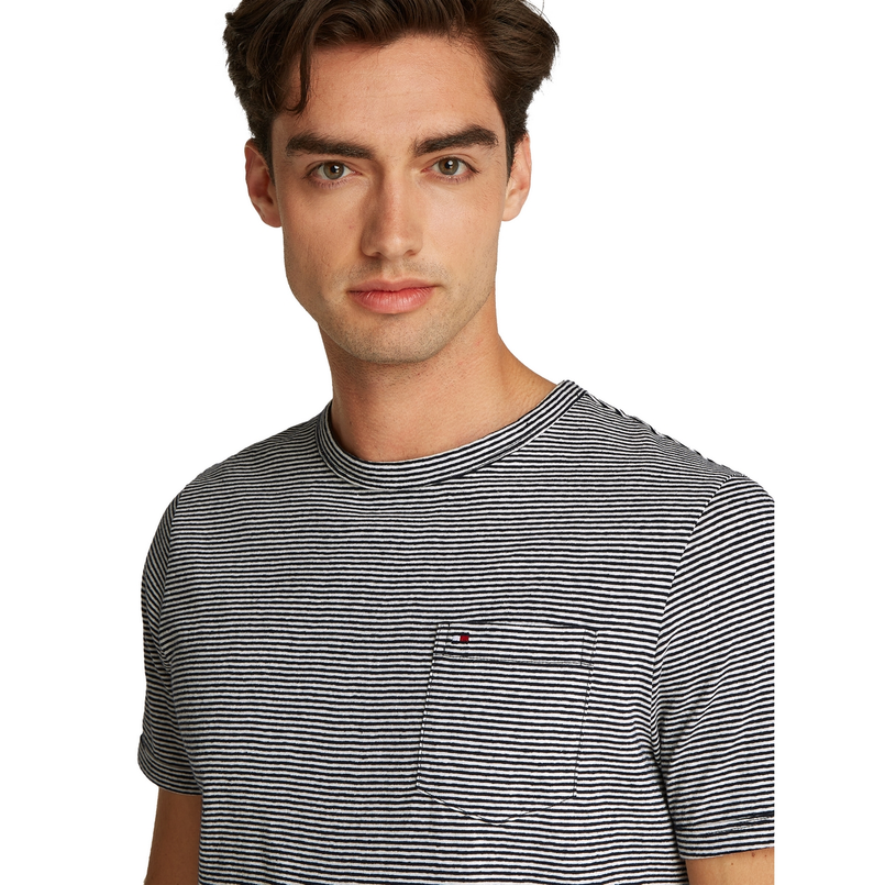 Tommy Hilfiger Heren T-shirt Mw0mw386380a4 Blauw mele