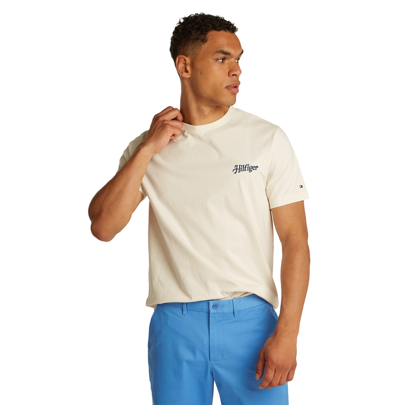 Tommy Hilfiger Heren T-shirt Mw0mw38643z00 OFF-WHITE