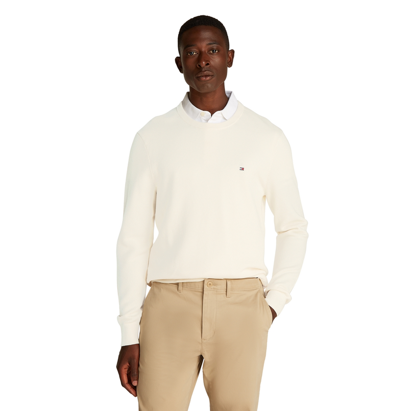 Tommy Hilfiger Heren Trui Mw0mw36347z00 Ecru